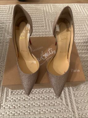 Christian Louboutin Sparkle Nude Pointed D'Orsay Pumps